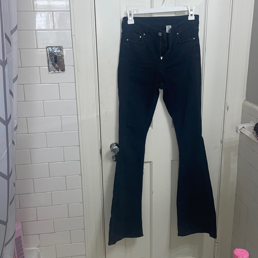 High Waist Flare Black Jeans